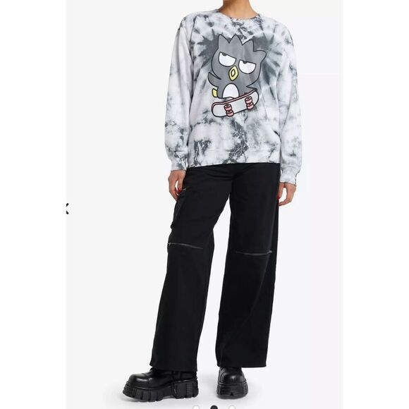 Badtz-Maru Skateboard Tie-Dye Sweatshirt Gray Size Large - Picture 6 of 6